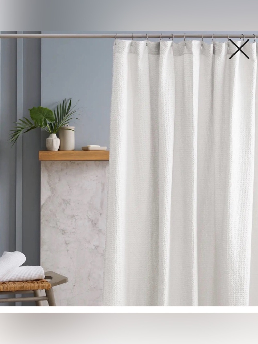 Quince Organic Cotton Luxe Waffle Shower Curtain | NEW!
